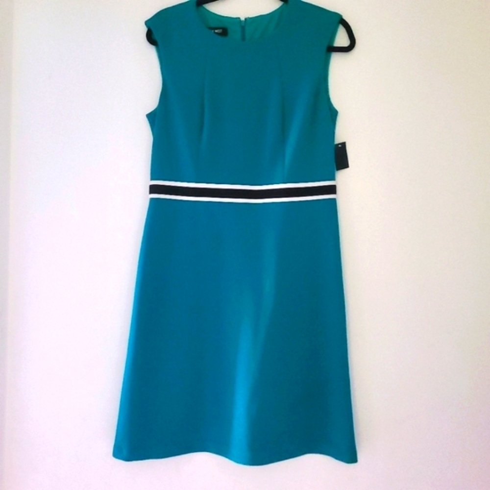NWT NINE WEST teal midi sleeveless dress